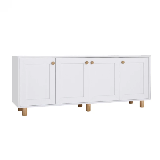 Μπουφές Bohemian Megapap χρώμα λευκό - φυσικό οξιάς 180x40x75εκ.