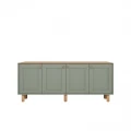 Μπουφές Bohemian Megapap χρώμα πράσινο - φυσικό οξιάς 180x40x75εκ.