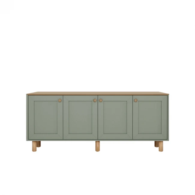 Μπουφές Bohemian Megapap χρώμα πράσινο - φυσικό οξιάς 180x40x75εκ.