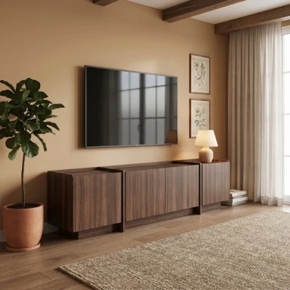 Έπιπλο τηλεόρασης Dorma Megapap χρώμα καρυδί 180x35x46,2εκ.