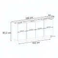 Μπουφές Dorma Megapap χρώμα καρυδί 180x45x80,2εκ.