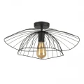 Φωτιστικό οροφής Madar Megapap E27 μεταλλικό μονόφωτο χρώμα μαύρο Ø52x20εκ.