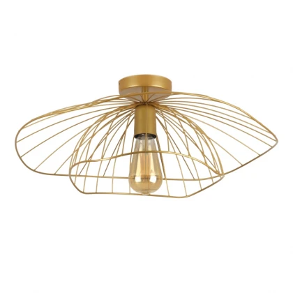 Φωτιστικό οροφής Madar Megapap E27 μεταλλικό μονόφωτο χρώμα χρυσό Ø52x20εκ.