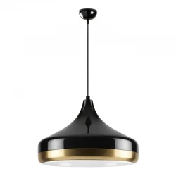 Φωτιστικό οροφής Vasli Megapap E27 μεταλλικό μονόφωτο χρώμα μαύρο Ø36x42/122εκ.