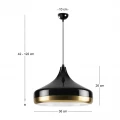 Φωτιστικό οροφής Vasli Megapap E27 μεταλλικό μονόφωτο χρώμα μαύρο Ø36x42/122εκ.