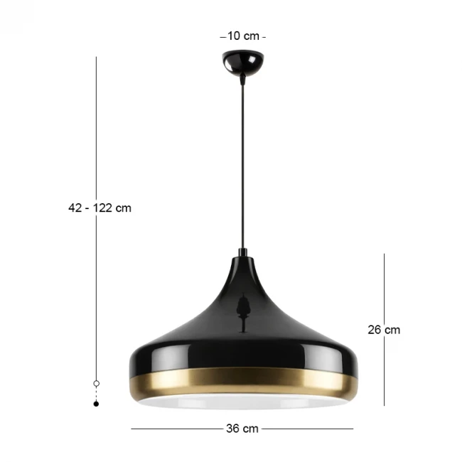 Φωτιστικό οροφής Vasli Megapap E27 μεταλλικό μονόφωτο χρώμα μαύρο Ø36x42/122εκ.