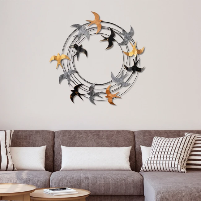 Διακοσμητικό τοίχου Spiral Flock Megapap μεταλλικό χρώμα μαύρο - bronze - ασημί 87x87εκ.