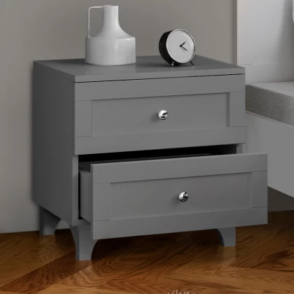 Κομοδίνο Emily Megapap χρώμα ανθρακί 45x42x55εκ. Κομοδίνο Emily Megapap χρώμα ανθρακί 45x42x55εκ.