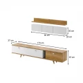 Σύνθεση τηλεόρασης Hera Megapap χρώμα sapphire oak - λευκό 170x37x45εκ.