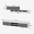 Σύνθεση τηλεόρασης Serine Megapap χρώμα λευκό - sapphire oak 170x37x45εκ.