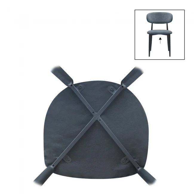 Καρέκλα τραπεζαρίας Viking Megapap ανθρακί ύφασμα - μεταλλικό μαύρο πόδι 46x53x80εκ.