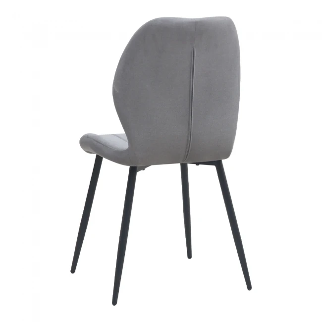 Καρέκλα τραπεζαρίας Valena Megapap elephant grey ύφασμα - μεταλλικό μαύρο πόδι 48x58x87εκ.