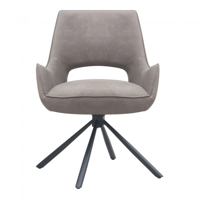 Πολυθρόνα τραπεζαρίας Alessia Megapap περιστρεφόμενη elephant grey ύφασμα - μεταλλικό μαύρο πόδι 58x66x85εκ.
