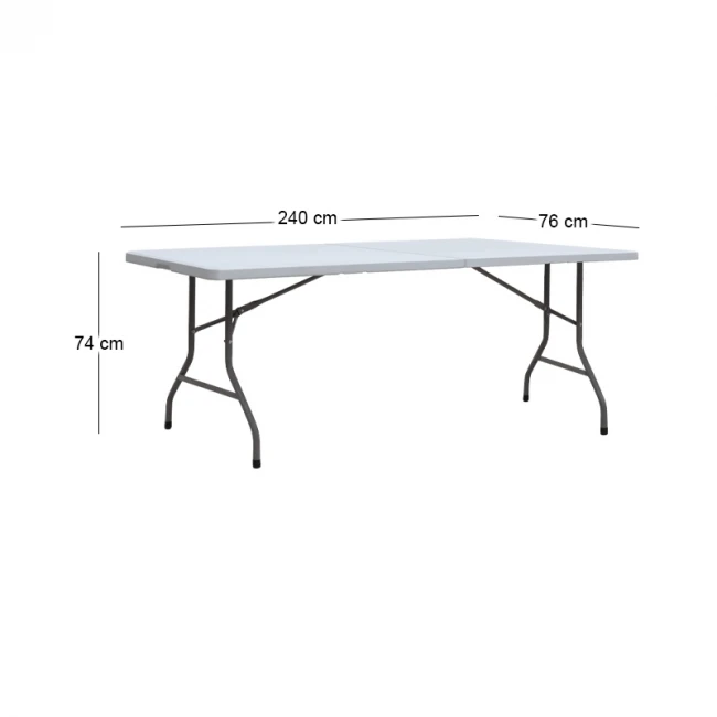 Τραπέζι catering - συνεδρίου Capri Megapap πτυσσόμενο - βαλίτσα χρώμα λευκό του πάγου 240x76x74εκ.