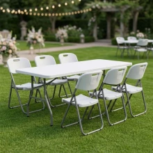 Τραπέζι catering - συνεδρίου Capri Megapap πτυσσόμενο - μονοκόμματη επιφάνεια χρώμα λευκό του πάγου 152x76x74εκ.