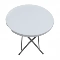 Τραπέζι catering - συνεδρίου Capri Megapap πτυσσόμενο - στρογγυλό μονοκόμματη επιφάνεια χρώμα λευκό του πάγου Ø80x74εκ.