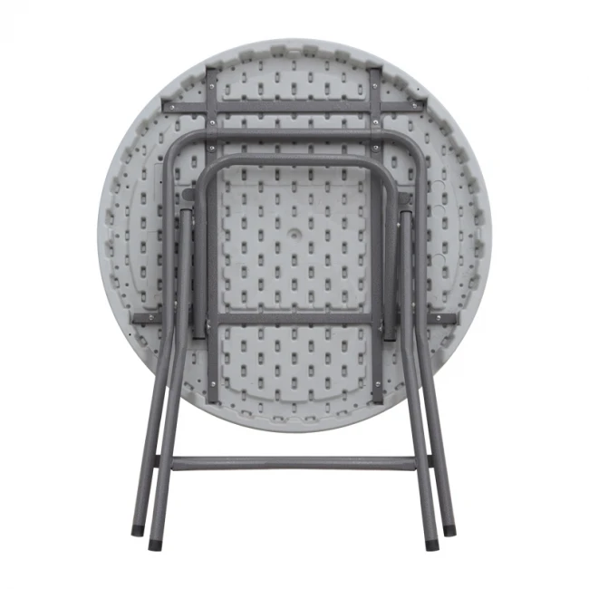 Τραπέζι catering - συνεδρίου Capri Megapap πτυσσόμενο - στρογγυλό μονοκόμματη επιφάνεια χρώμα λευκό του πάγου Ø80x74εκ.