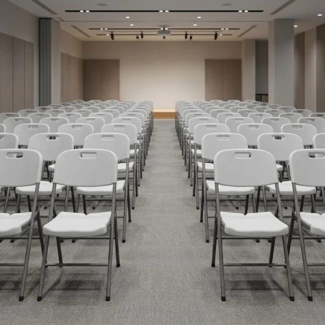 Καρέκλα catering - συνεδρίου Capri Megapap πτυσσόμενη χρώμα λευκό του πάγου 45x50x88εκ.