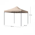 Κιόσκι - Gazebo Bari Megapap πτυσσόμενο μεταλλικός σκελετός - αδιάβροχο ύφασμα χρώμα της άμμου 3x3x3,10m.
