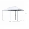 Κιόσκι - Gazebo Bari Megapap πτυσσόμενο μεταλλικός σκελετός - αδιάβροχο ύφασμα χρώμα λευκό 3x6x3,27m.