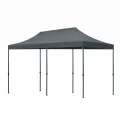 Κιόσκι - Gazebo Bari Megapap πτυσσόμενο μεταλλικός σκελετός - αδιάβροχο ύφασμα χρώμα γκρι 3x6x3,27m.