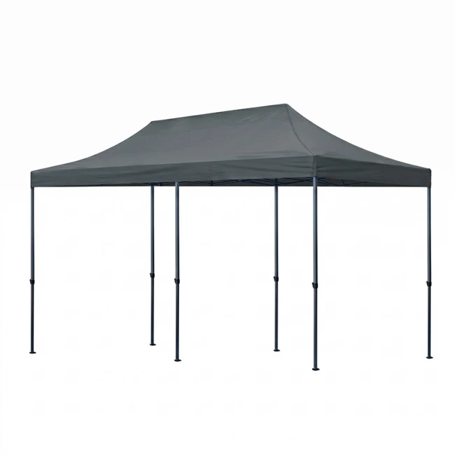 Κιόσκι - Gazebo Bari Megapap πτυσσόμενο μεταλλικός σκελετός - αδιάβροχο ύφασμα χρώμα γκρι 3x6x3,27m.