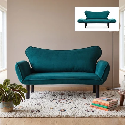 Καναπές - Κρεβάτι Chatto Megapap διθέσιος υφασμάτινος χρώμα πετρόλ 150x70x75εκ.