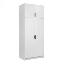 Ντουλάπα ρούχων Victoria Megapap δίφυλλη με πατάρι χρώμα λευκό 100x60x240εκ.