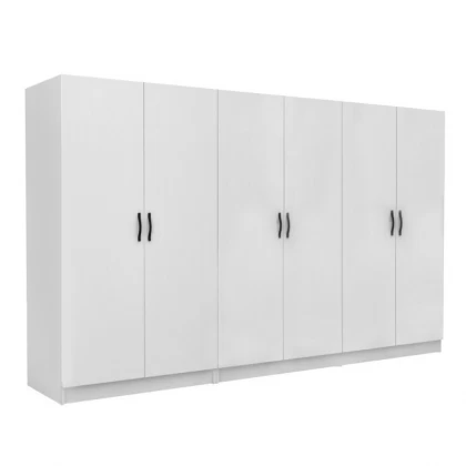 Ντουλάπα ρούχων Victoria Megapap εξάφυλλη χρώμα λευκό 300x60x181εκ. Ντουλάπα ρούχων Victoria Megapap εξάφυλλη χρώμα λευκό 300x60x181εκ.