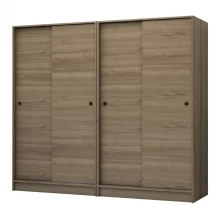 Ντουλάπα ρούχων Regio Megapap τετράφυλλη συρόμενη χρώμα καρυδί 200x60x181εκ.