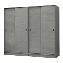 Ντουλάπα ρούχων Regio Megapap τετράφυλλη συρόμενη χρώμα γκρι σκυροδέματος 200x60x181εκ.