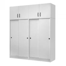 Ντουλάπα ρούχων Regio Megapap τετράφυλλη συρόμενη με πατάρι χρώμα λευκό 200x60x240εκ.