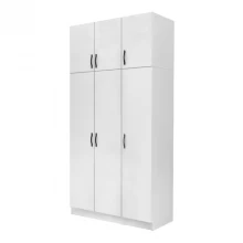 Ντουλάπα ρούχων Vivian Megapap τρίφυλλη με πατάρι χρώμα λευκό 120x51,8x240εκ.