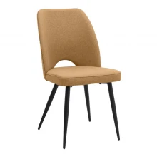 Σετ τραπεζαρία 5τμχ Roger - Christy Megapap Mdf - ύφασμα χρώμα ακακίας - μουσταρδί 120x70x75εκ.