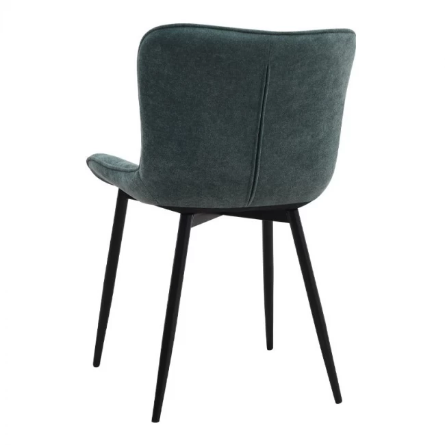 Σετ τραπεζαρία 5τμχ Roger - Chiara Megapap Mdf - ύφασμα χρώμα μαύρο εφέ μαρμάρου - πράσινο 120x70x75εκ.