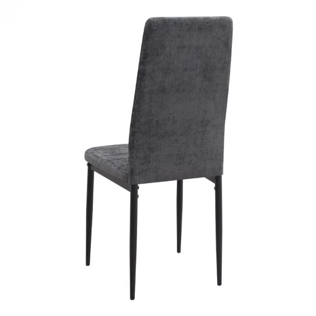 Σετ τραπεζαρία 5τμχ Roger - Rosa Megapap Mdf - ύφασμα χρώμα σκούρο γκρι σκυροδέματος - γκρι 120x70x75εκ.