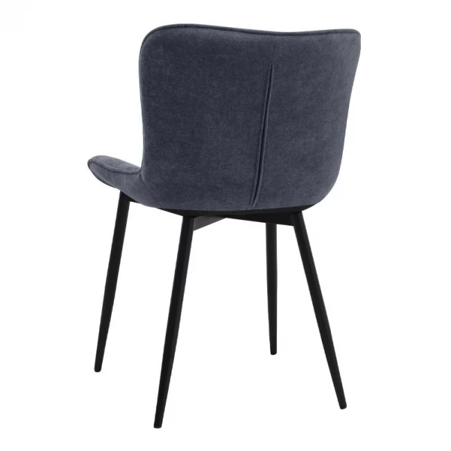 Σετ τραπεζαρία 5τμχ Roger - Chiara Megapap Mdf - ύφασμα χρώμα σκούρο γκρι σκυροδέματος - ανθρακί 120x70x75εκ.