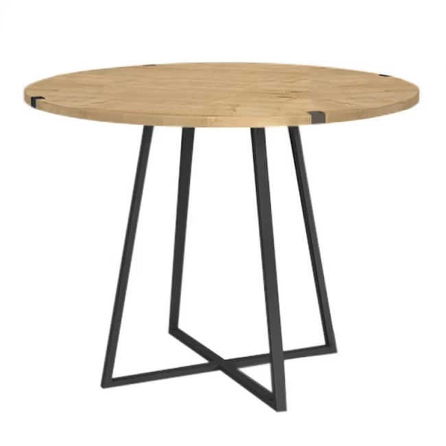 Σετ τραπεζαρία 5τμχ Rubes - Kevin Megapap χρώμα φυσικό οξιάς - μόκα Ø100x78εκ.