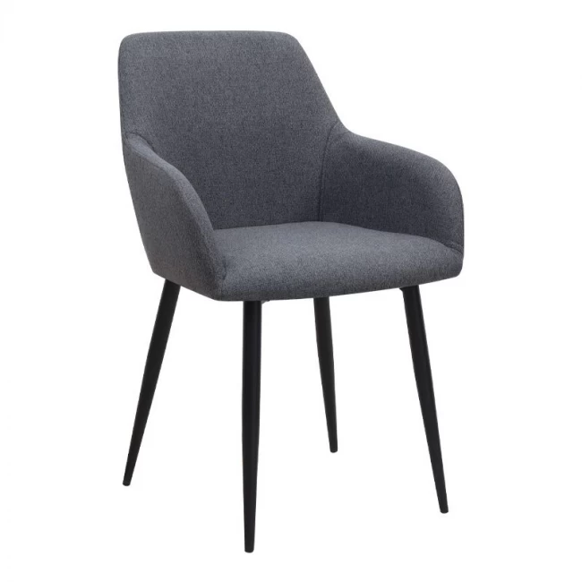 Σετ τραπεζαρία 5τμχ Rubes - Monica Megapap χρώμα λευκό - γκρι Ø100x78εκ.