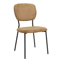 Σετ τραπεζαρία 5τμχ Allos - Kevin Megapap χρώμα sapphire oak - μουσταρδί 75x75x77εκ.