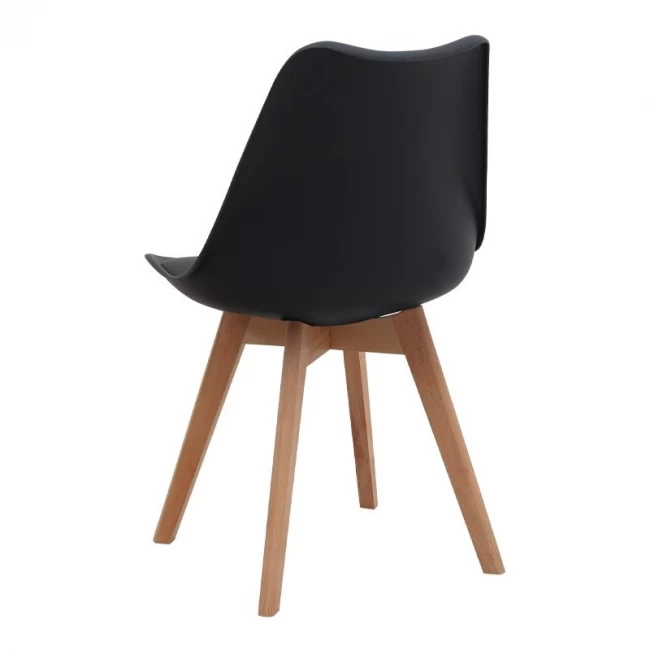 Σετ τραπεζαρία 5τμχ Darlen - Viva Megapap χρώμα λευκό - μαύρο/φυσικό πόδι 125x72x74εκ.