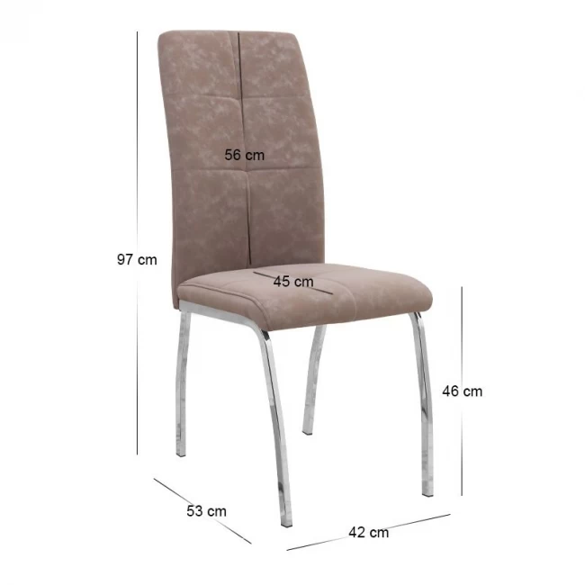 Σετ τραπεζαρία 5τμχ Darlen - Alma Megapap χρώμα λευκό - μπεζ 125x72x74εκ.