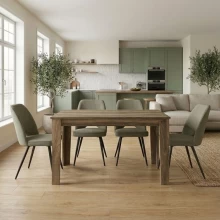 Σετ τραπεζαρία 5τμχ Darlen - Christy Megapap χρώμα καρυδί - λαδί 125x72x74εκ.