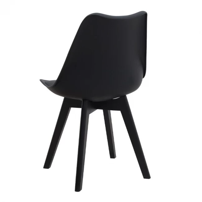 Σετ τραπεζαρία 5τμχ Darlen - Viva Megapap χρώμα sencron black - μαύρο 125x72x74εκ.