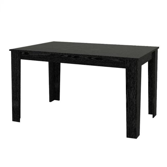 Σετ τραπεζαρία 5τμχ Darlen - Viva Megapap χρώμα sencron black - μαύρο 125x72x74εκ.