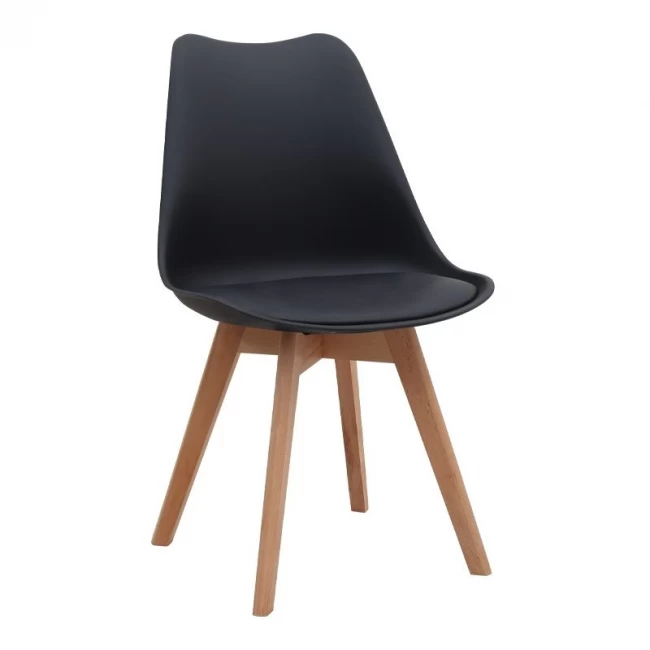 Σετ τραπεζαρία 5τμχ Darlen - Viva Megapap χρώμα sencron black - μαύρο 125x72x74εκ.