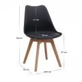 Σετ τραπεζαρία 5τμχ Darlen - Viva Megapap χρώμα sencron black - μαύρο 125x72x74εκ.