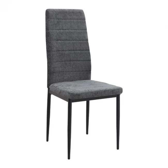 Σετ τραπεζαρία 5τμχ Darlen - Rosa Megapap χρώμα sencron black - γκρι 125x72x74εκ.