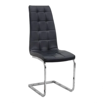 Σετ τραπεζαρία 5τμχ Darlen - Vela Megapap χρώμα sencron black - μαύρο 125x72x74εκ.