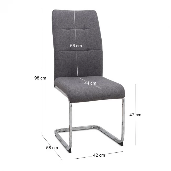 Σετ τραπεζαρία 5τμχ Darlen - Laura Megapap χρώμα sencron black - γκρι 125x72x74εκ.